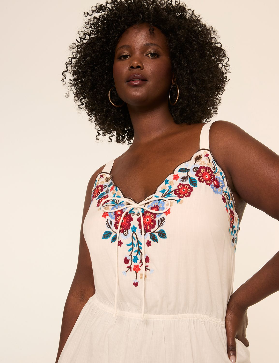 Embroidered V-Neck Tank | LaneBryant
