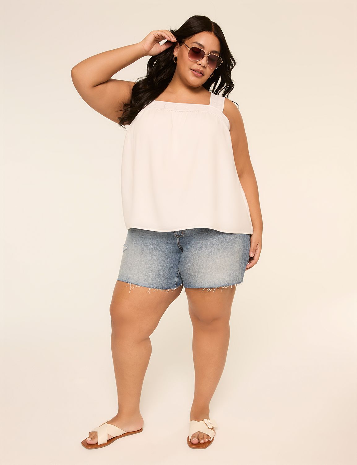 Relaxed Sleeveless Square Neck Tank Product Image 3