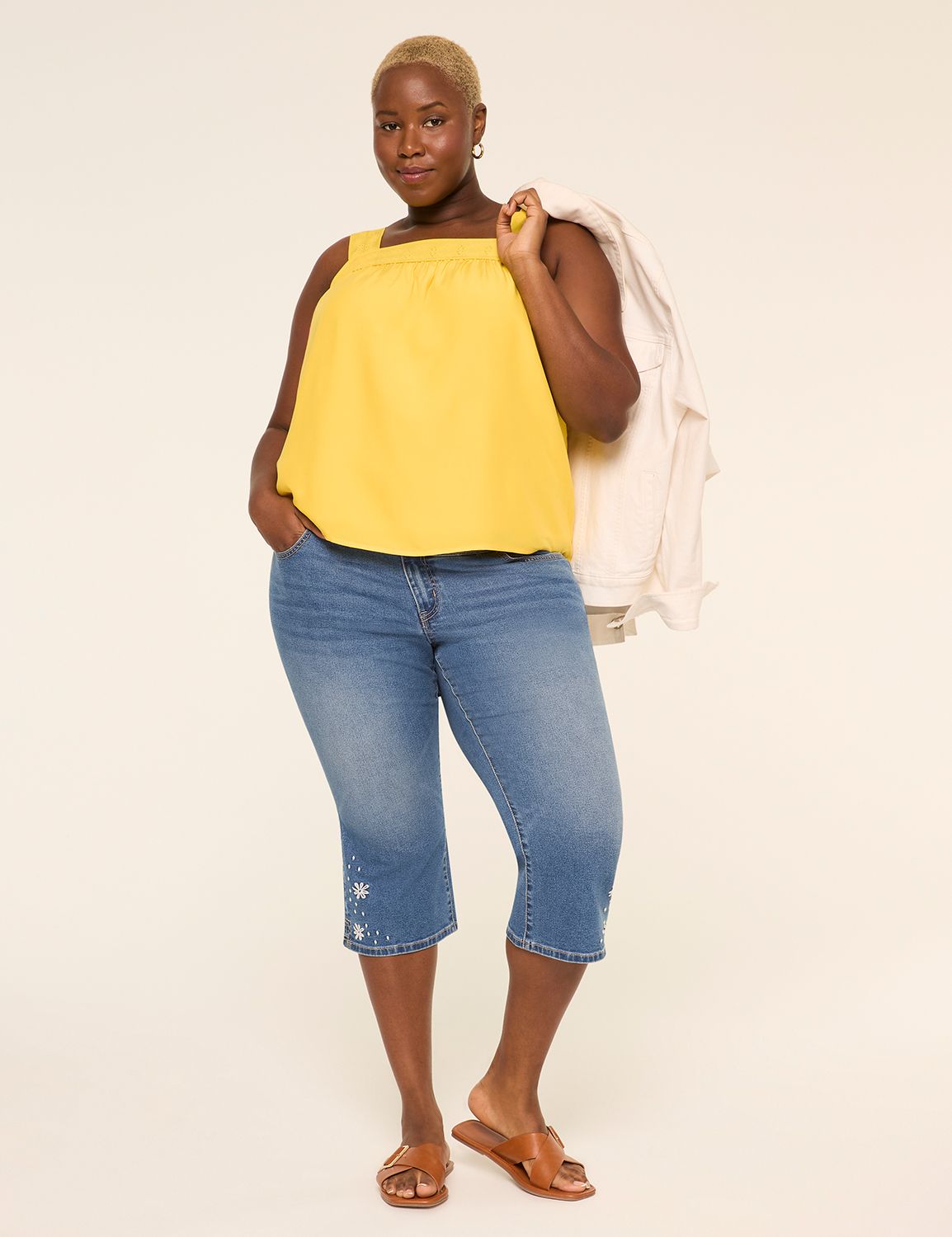 Relaxed Sleeveless Square Neck Tank Product Image 3