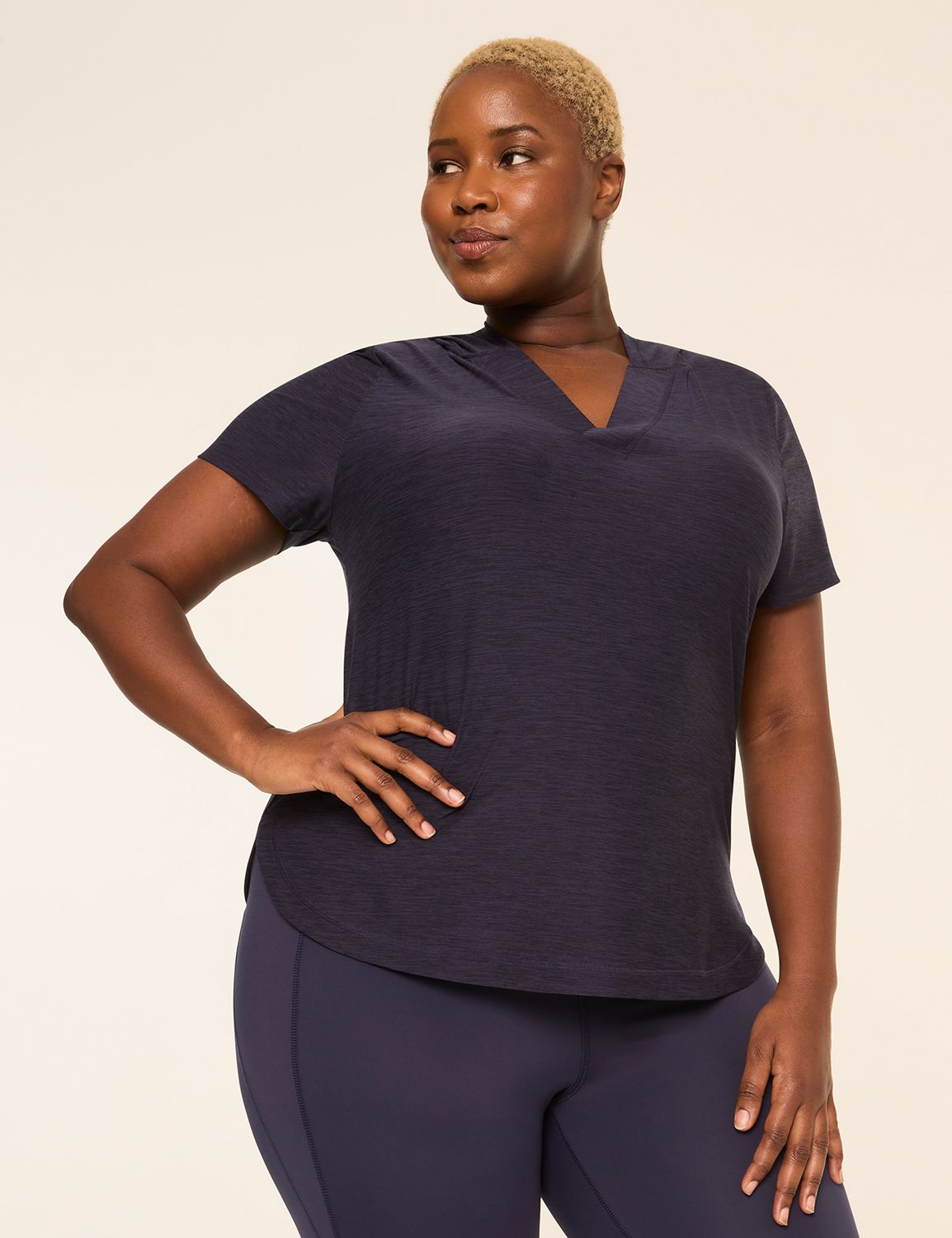 LIVI Soft Short-Sleeve V-Neck Hoodie
