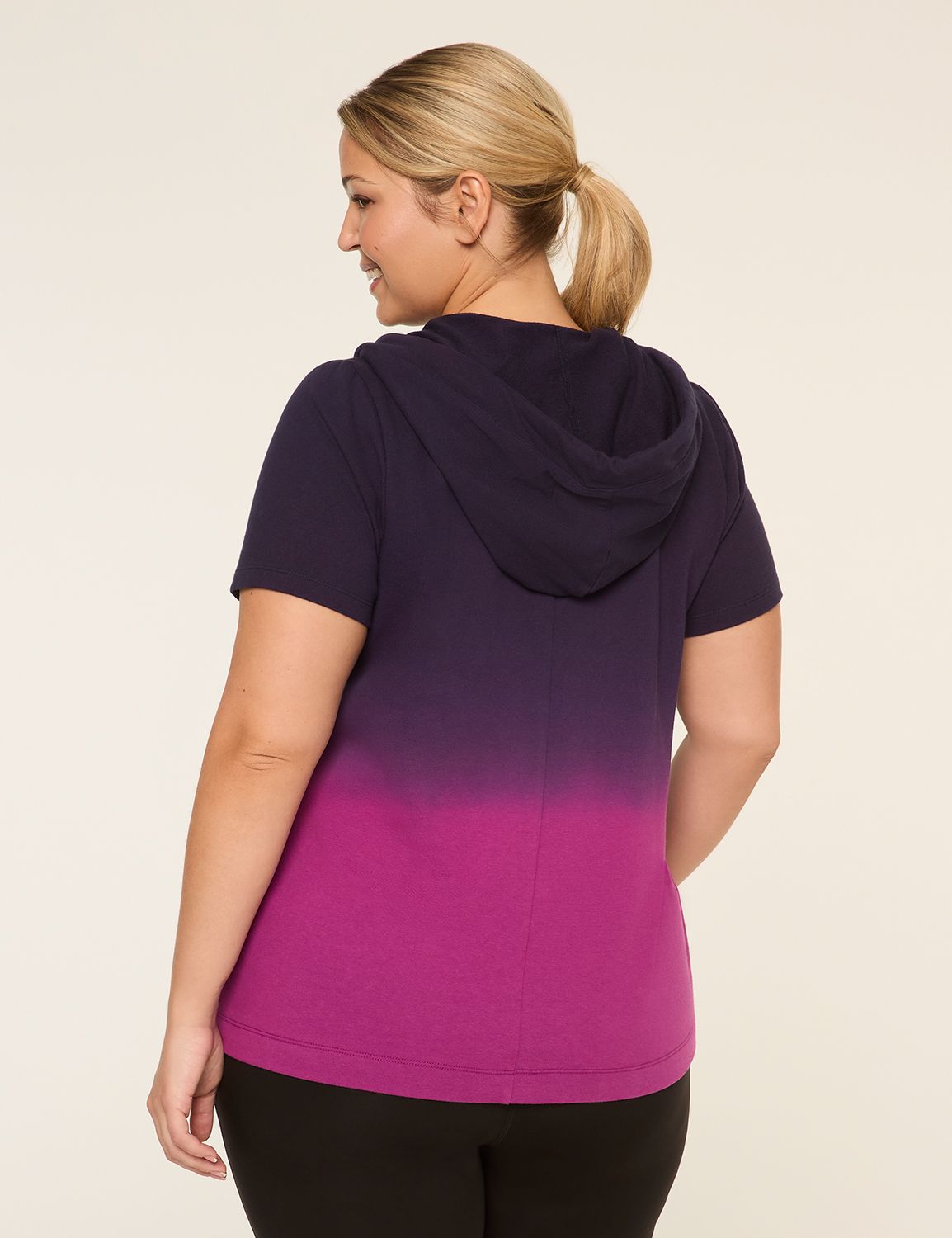 LIVI French Terry Short-Sleeve Dip-Dye Hoodie