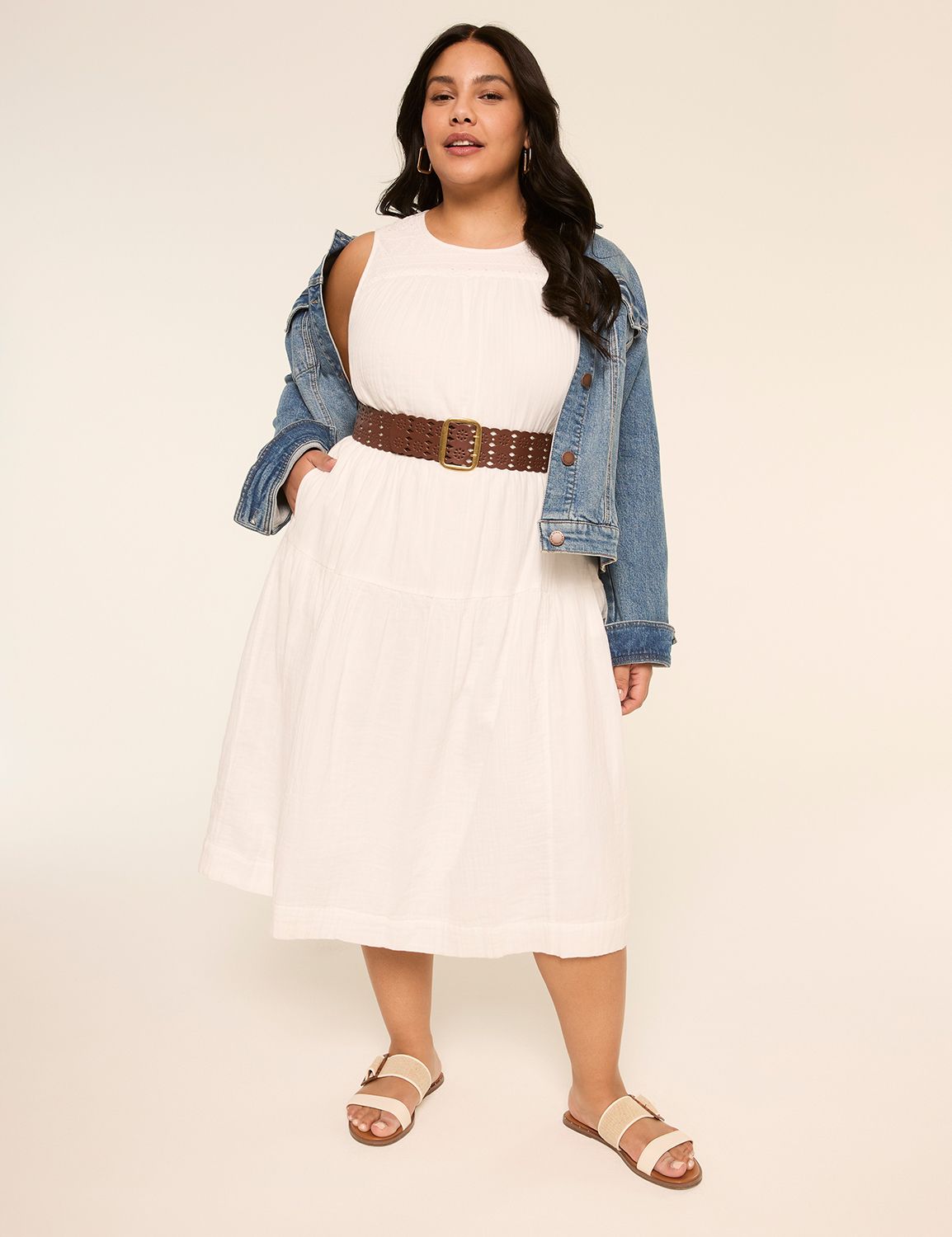 Gauze Tiered Midi Dress