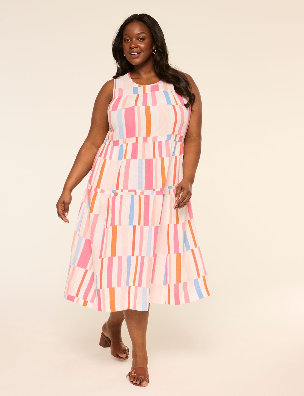 Gauze Tiered Midi Dress