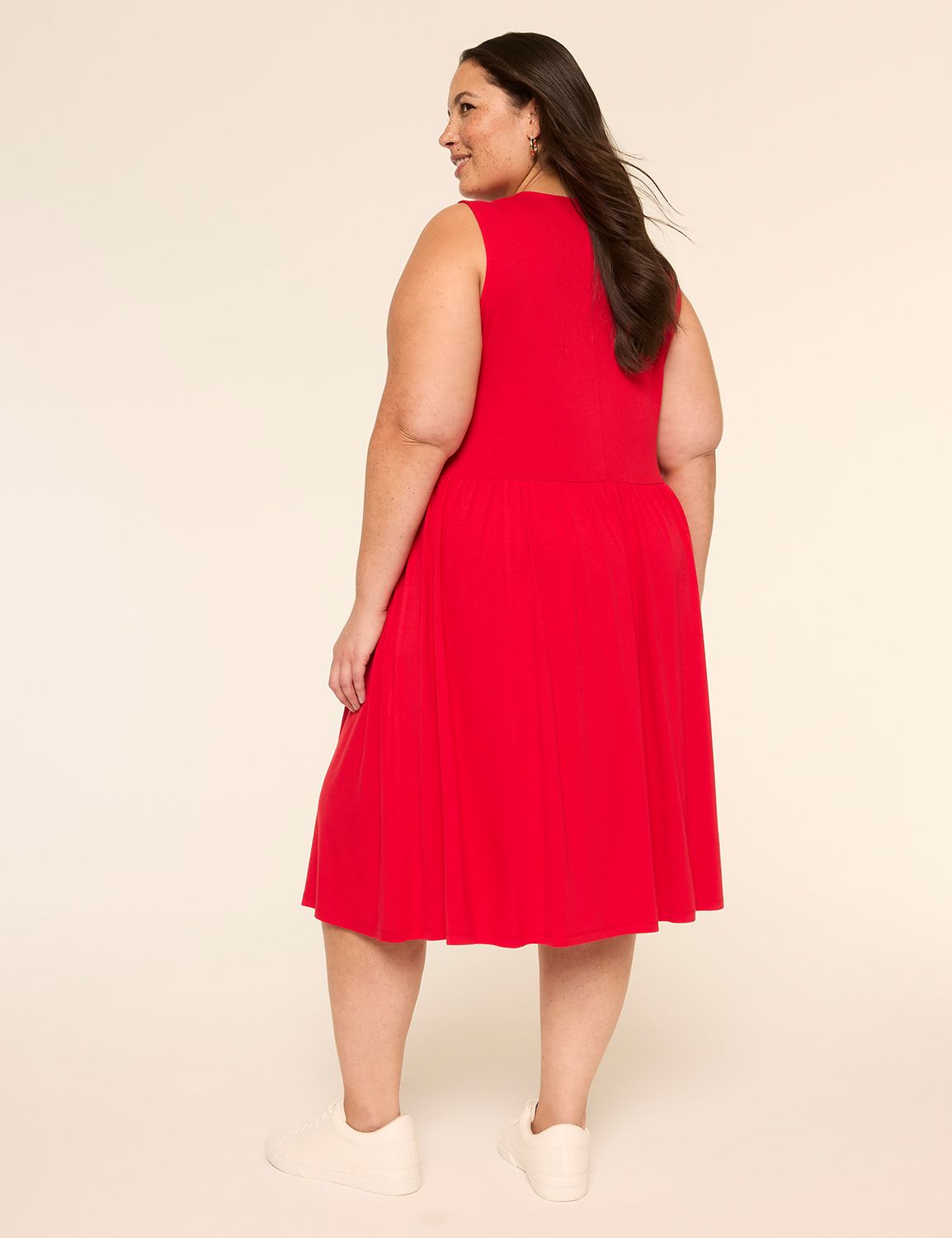 Sleeveless V-Neck Easy Swing Dress