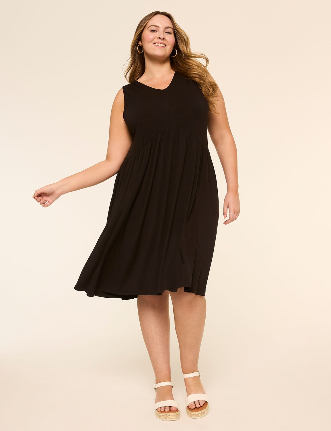 Sleeveless V-Neck Easy Swing Dress