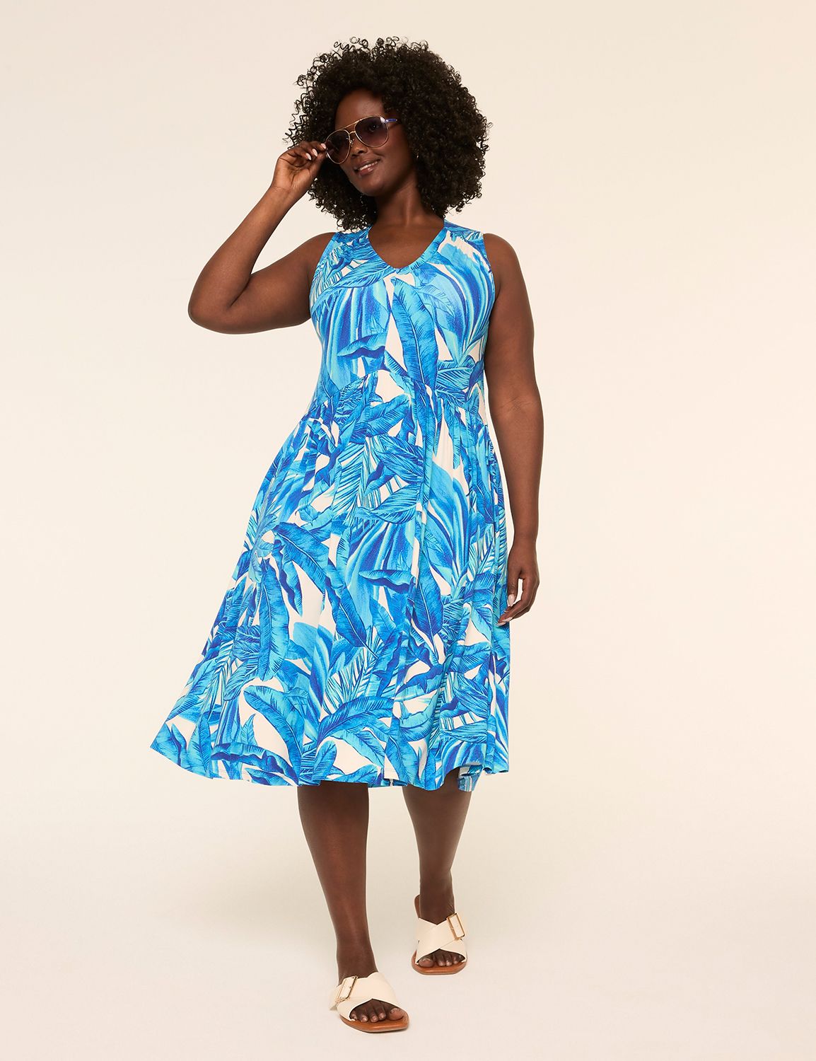 Sleeveless V-Neck Easy Swing Dress