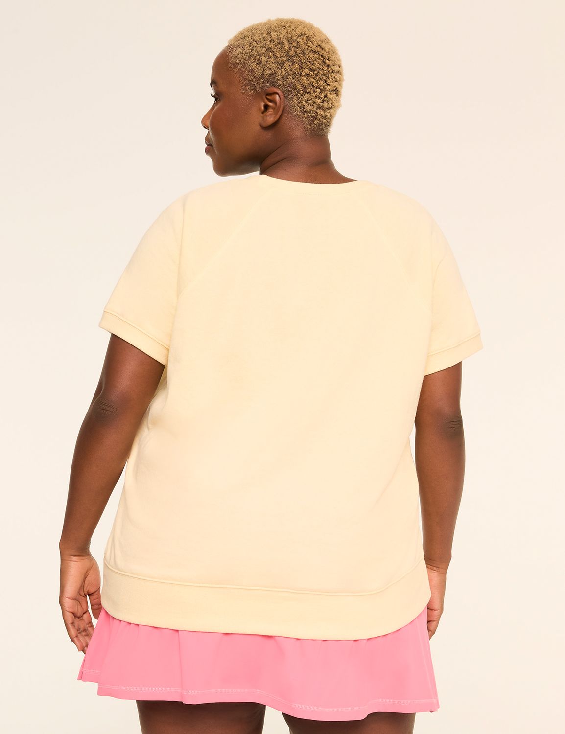 LIVI French Terry Short-Sleeve Graphic Sweatshirt