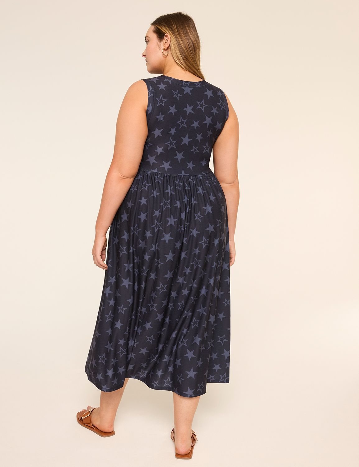 Sleeveless Easy Swing Midi Dress