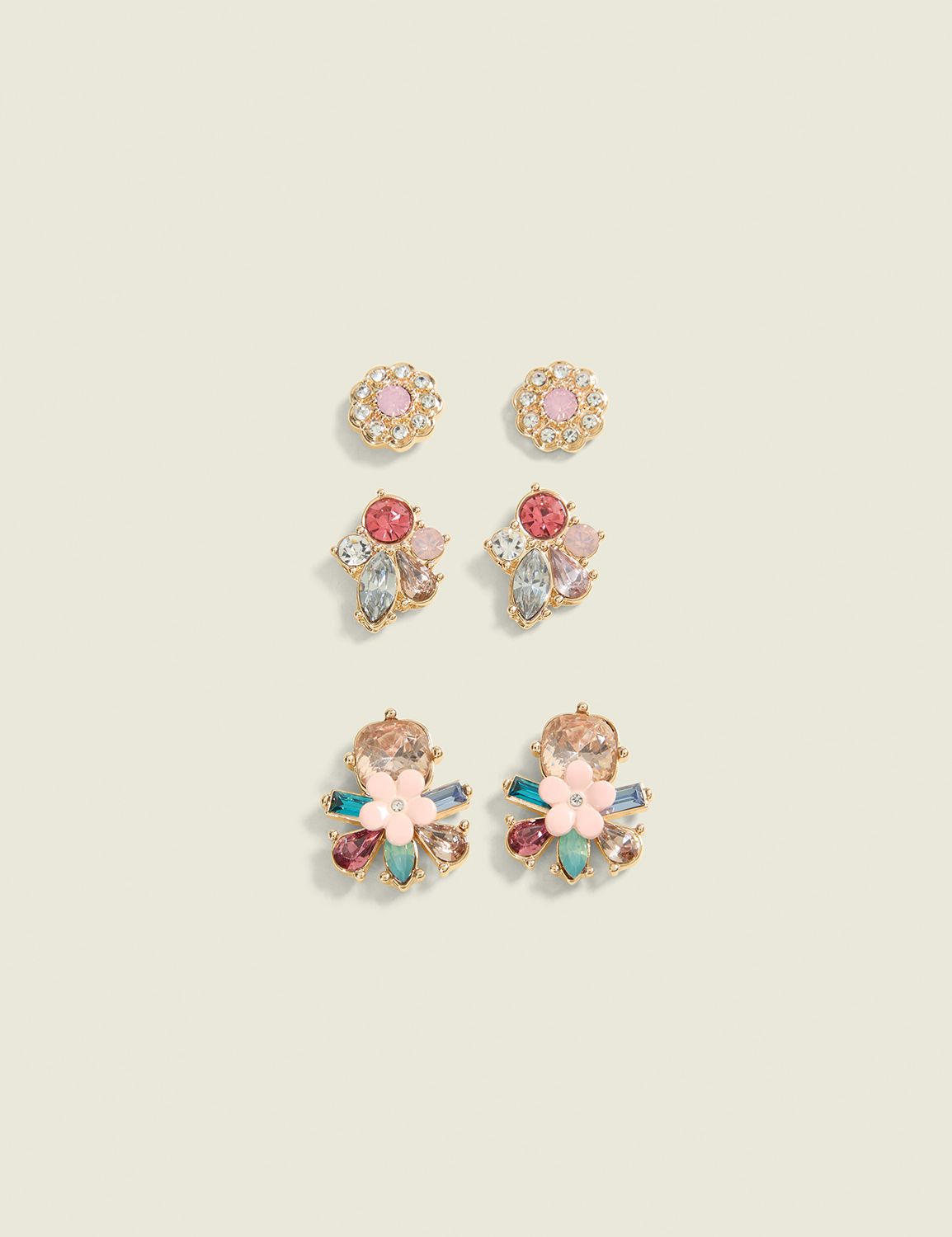 Flower Stud Earring 3-Pack
