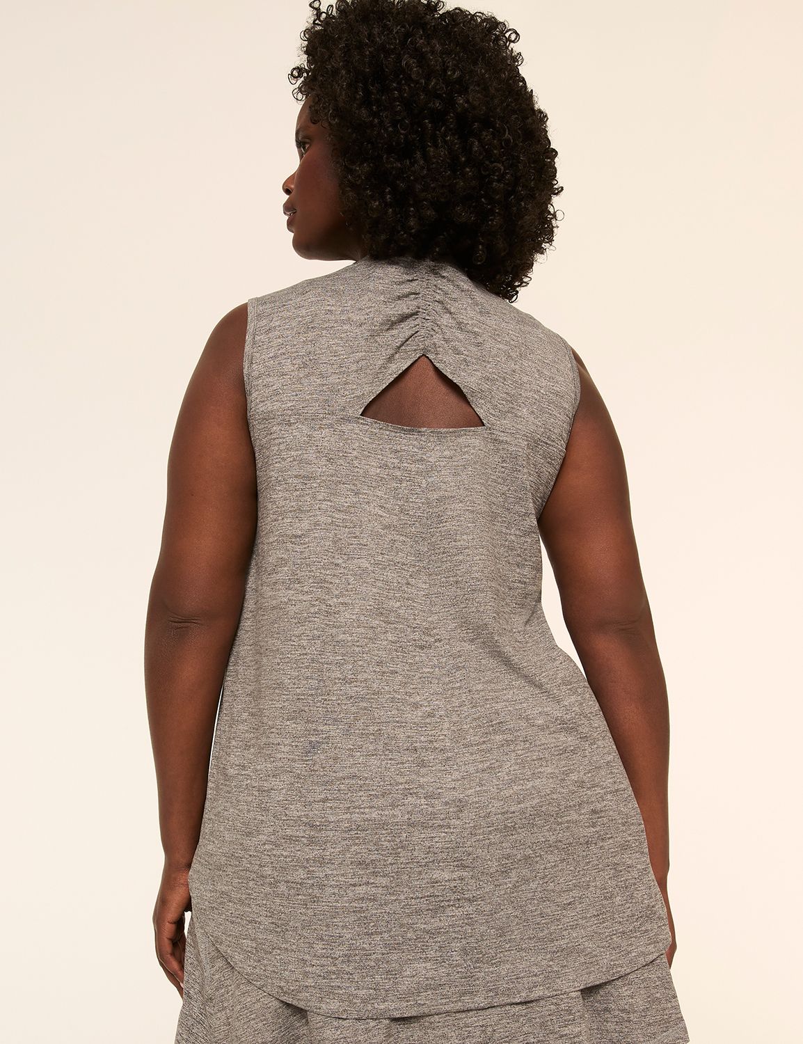LIVI Soft Marl Ruched-Back Tank