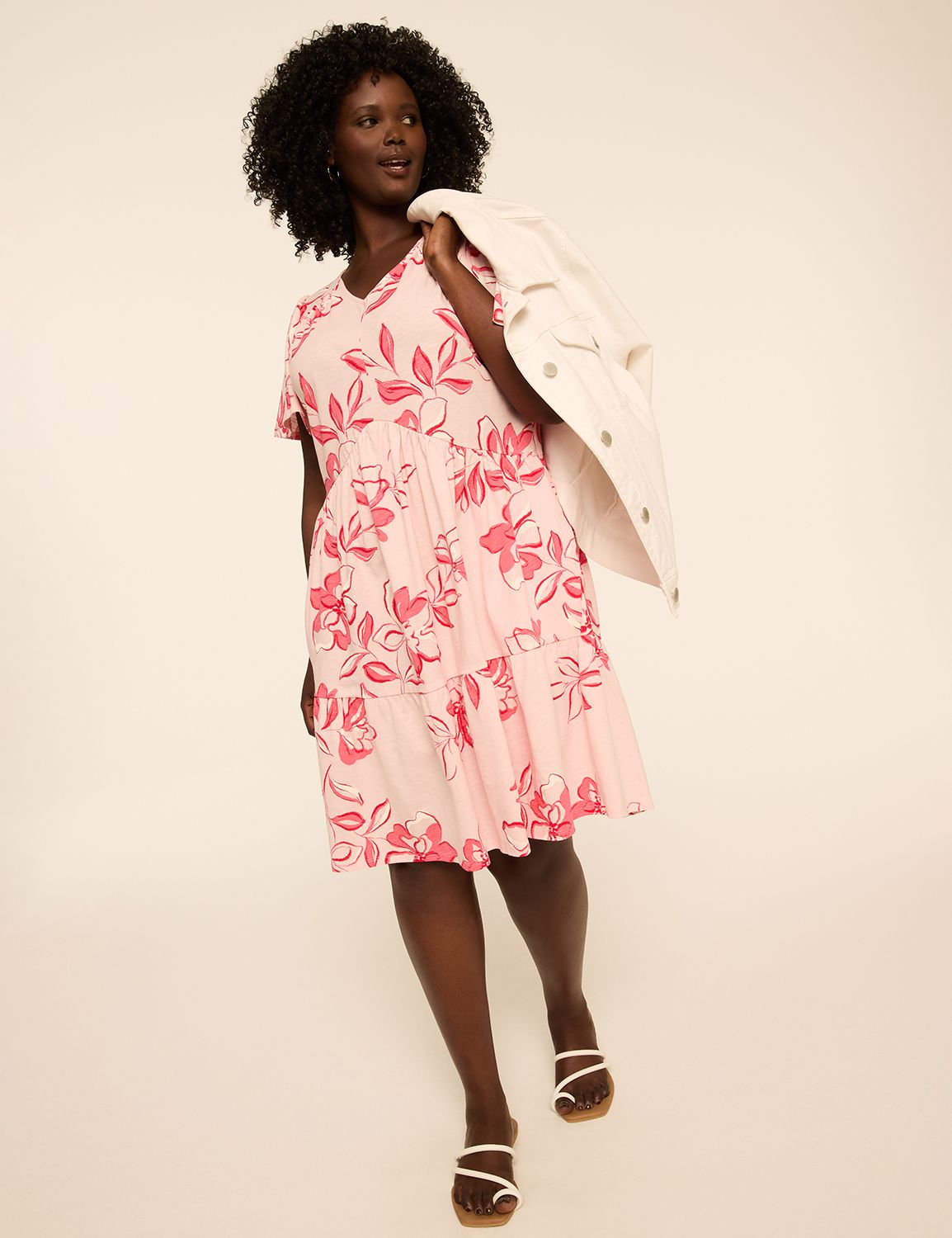 SS VNECK TIERED SWING DRESS 1151778 Product Image 4