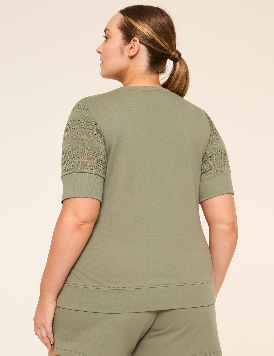 LIVI French Terry Elbow-Sleeve Sweatshirt