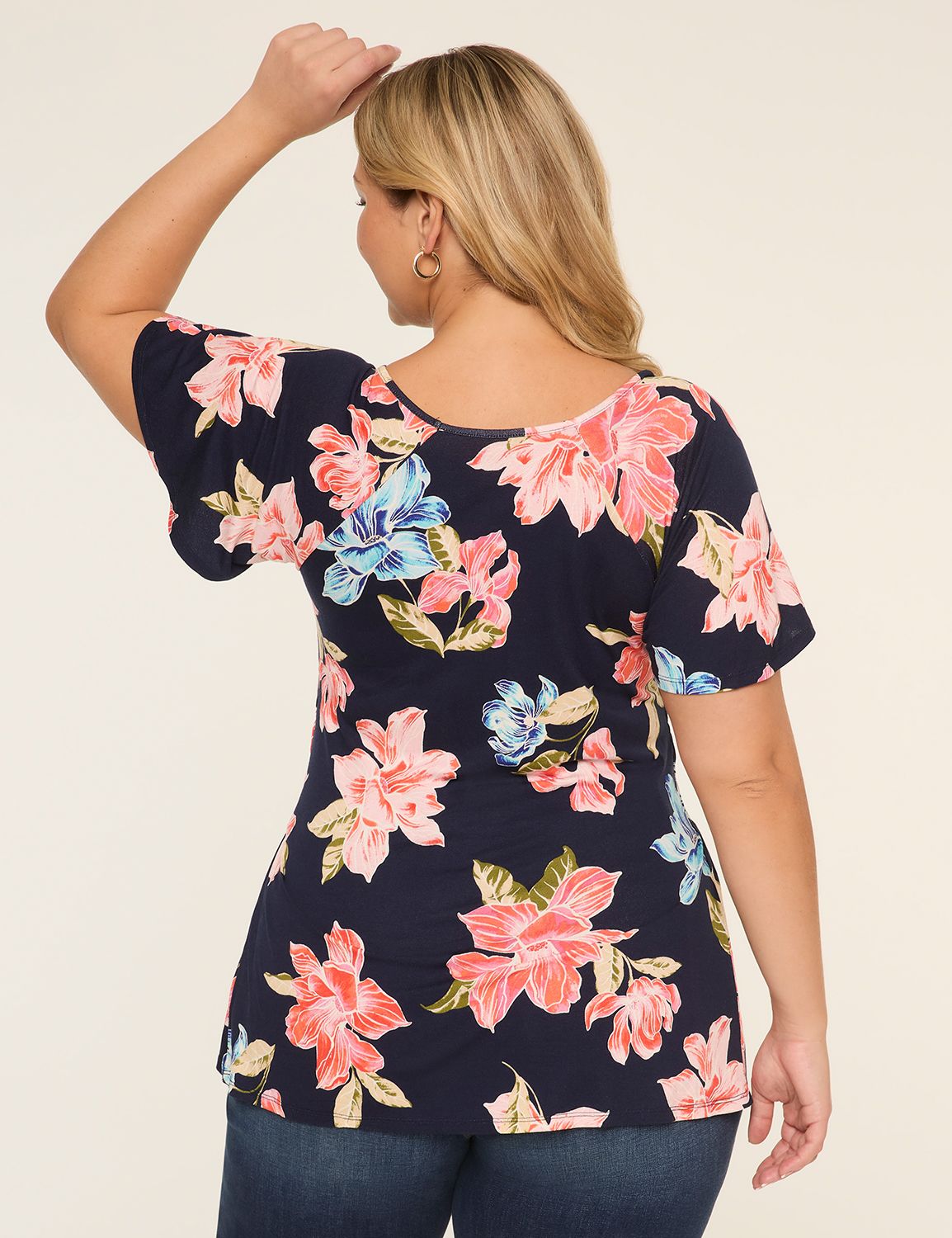 Flutter-Sleeve Sweetheart-Neck Peplum Top