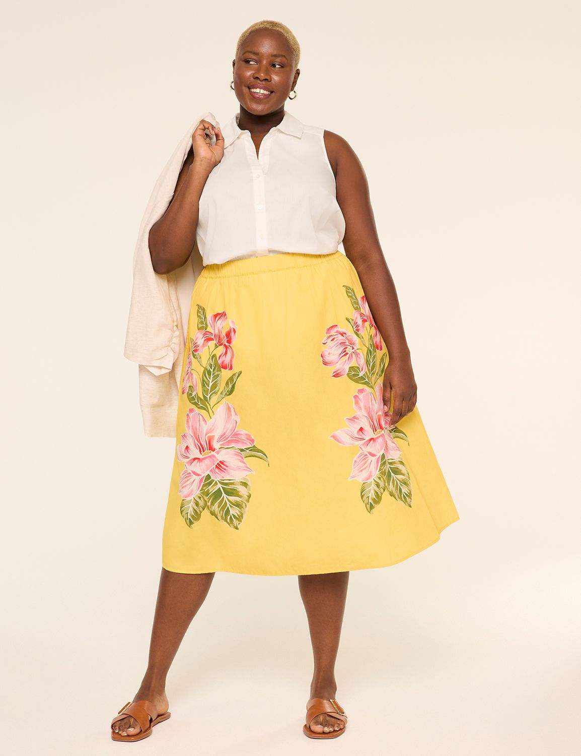WIDE WAISTBAND SHIRRED LONG MIDI SK Product Image 3