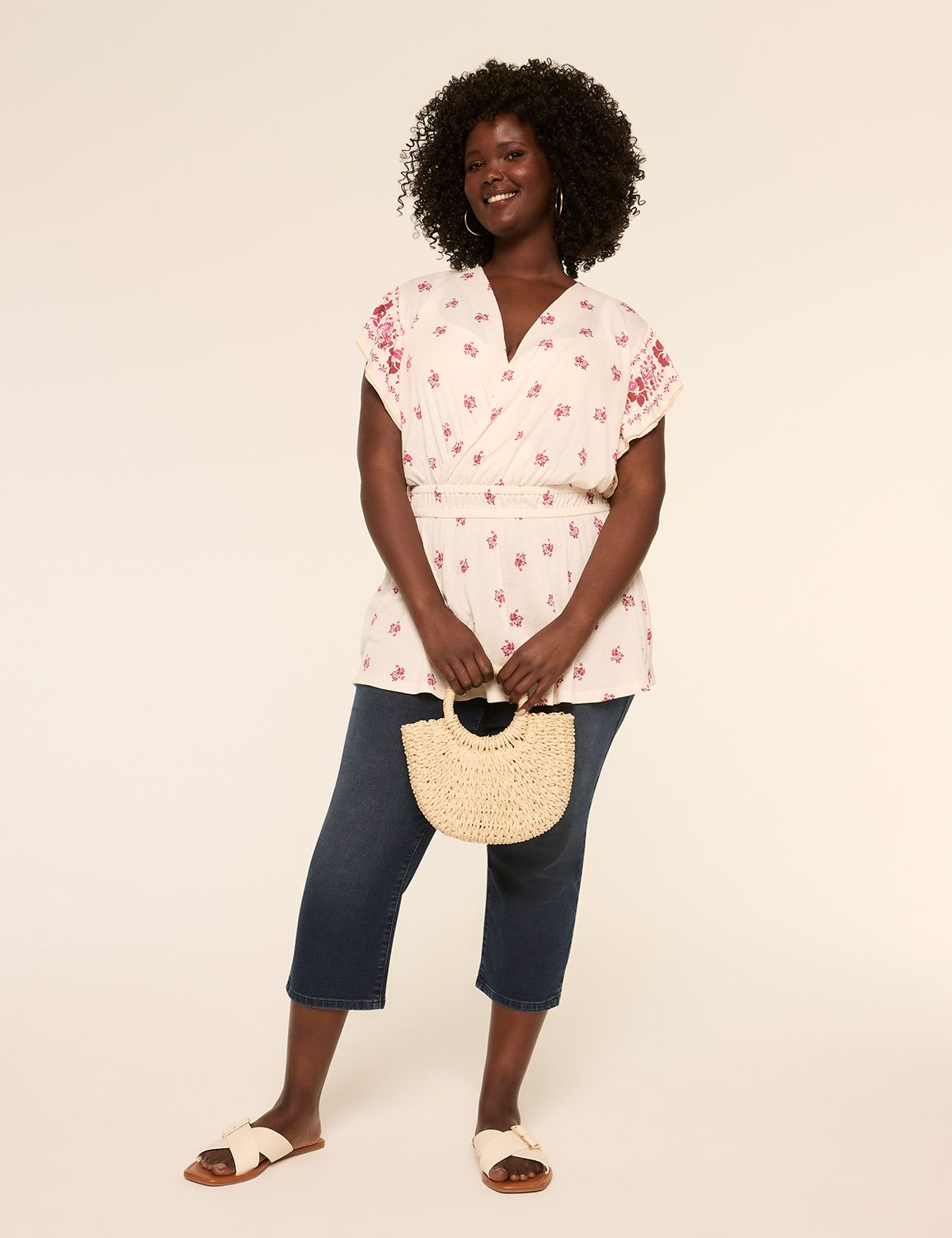 Double Flutter Sleeve Wrapped V Nec Product Image 3