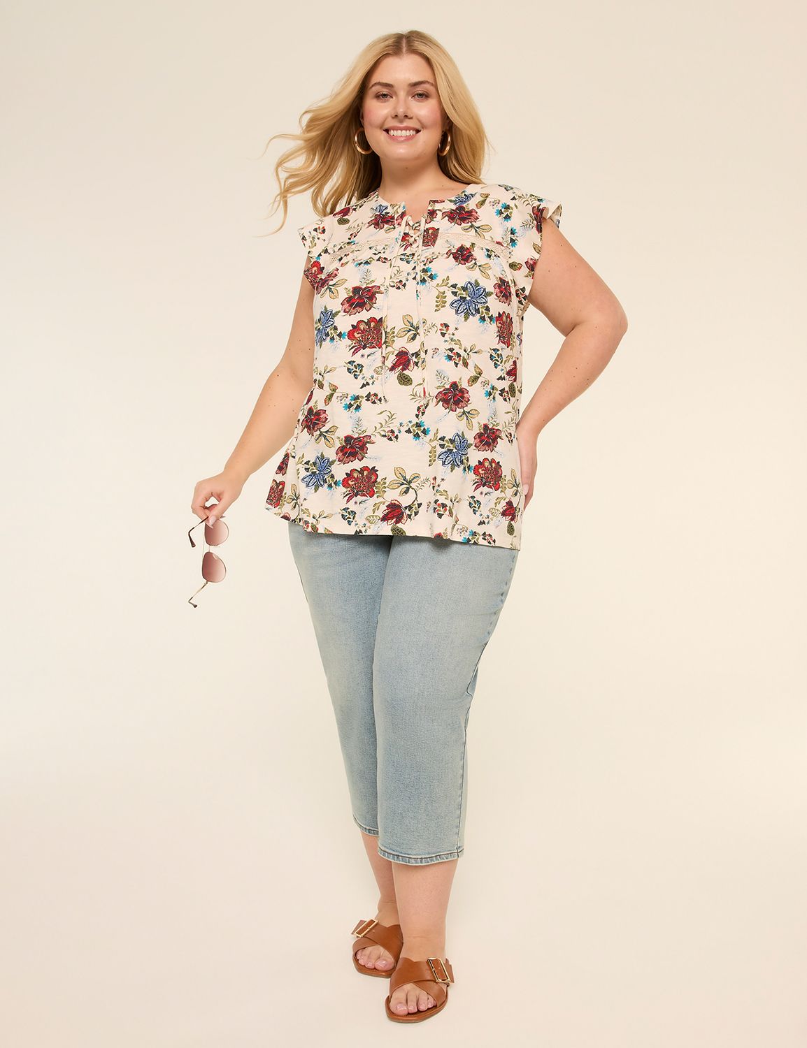 Short Flutter Sleeve Lace Up Notch Product Image 3