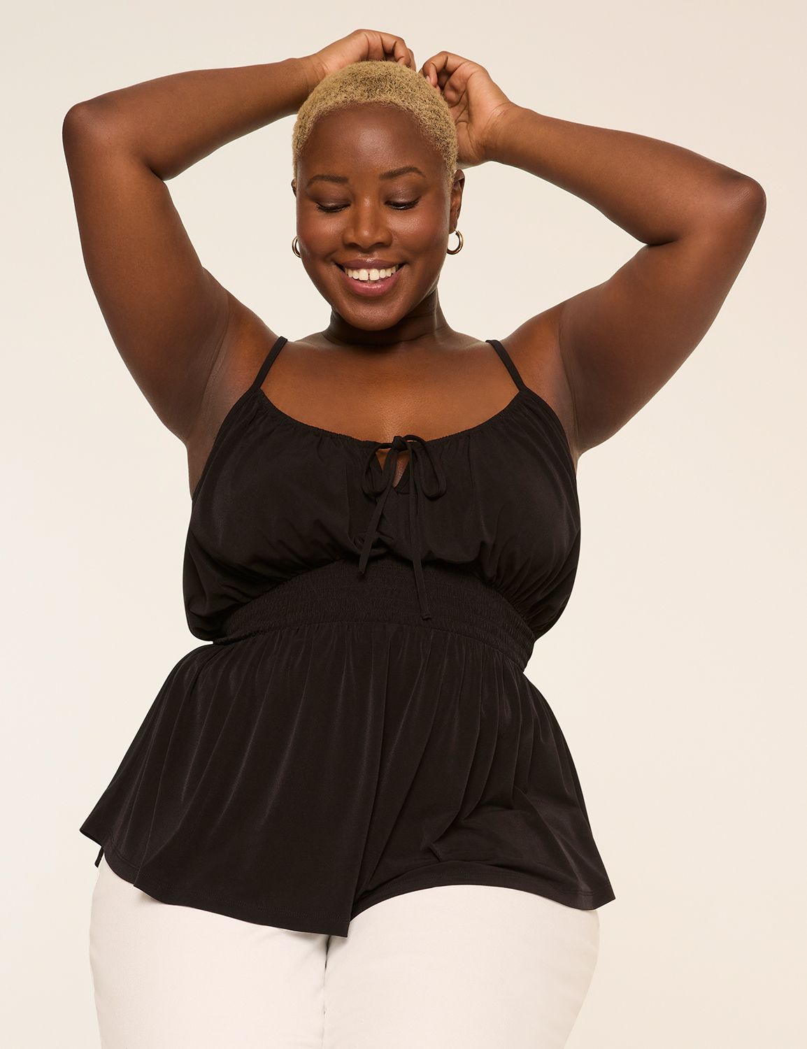 Tie-Neck Peplum Tank