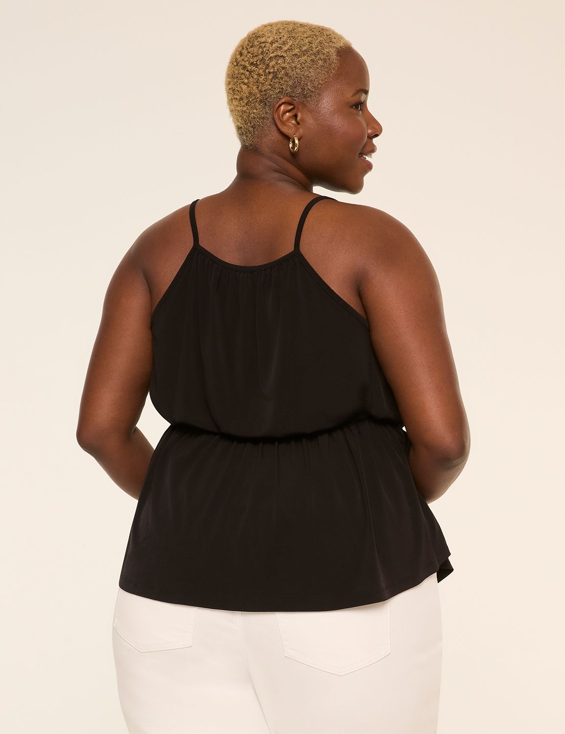 Tie-Neck Peplum Tank