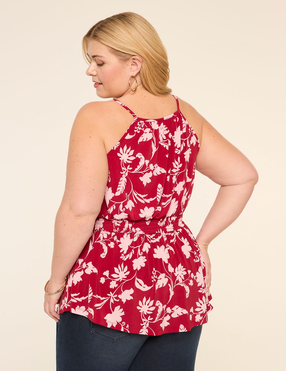 Tie-Neck Peplum Tank