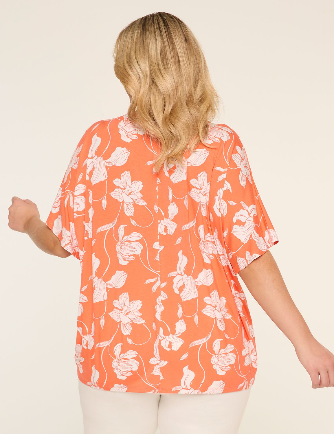 Dolman-Sleeve Smocked-Front Top