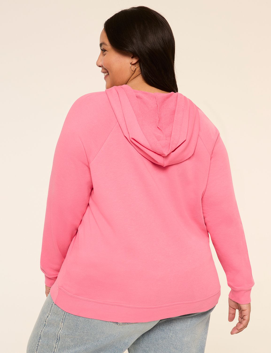 Notch-Neck Crochet-Trim Hoodie
