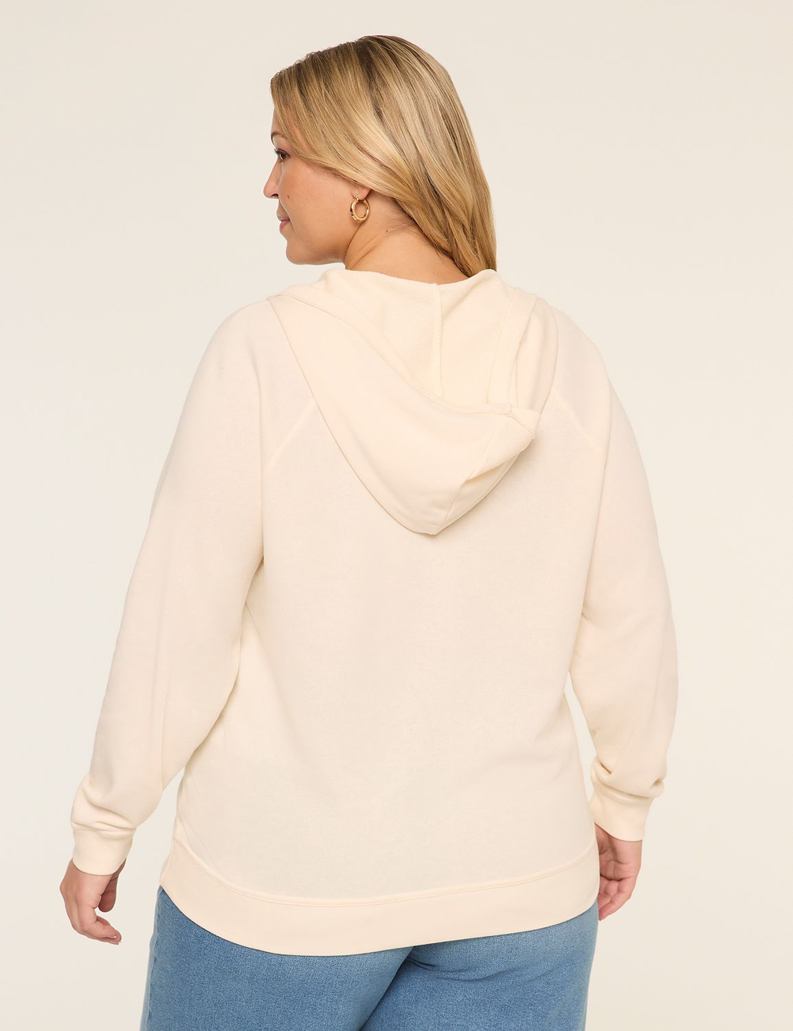 Notch-Neck Crochet-Trim Hoodie