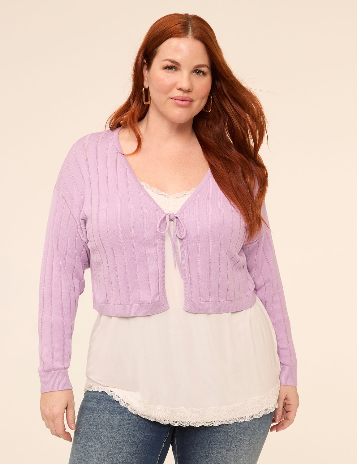 Tie-Front Cropped Cardigan
