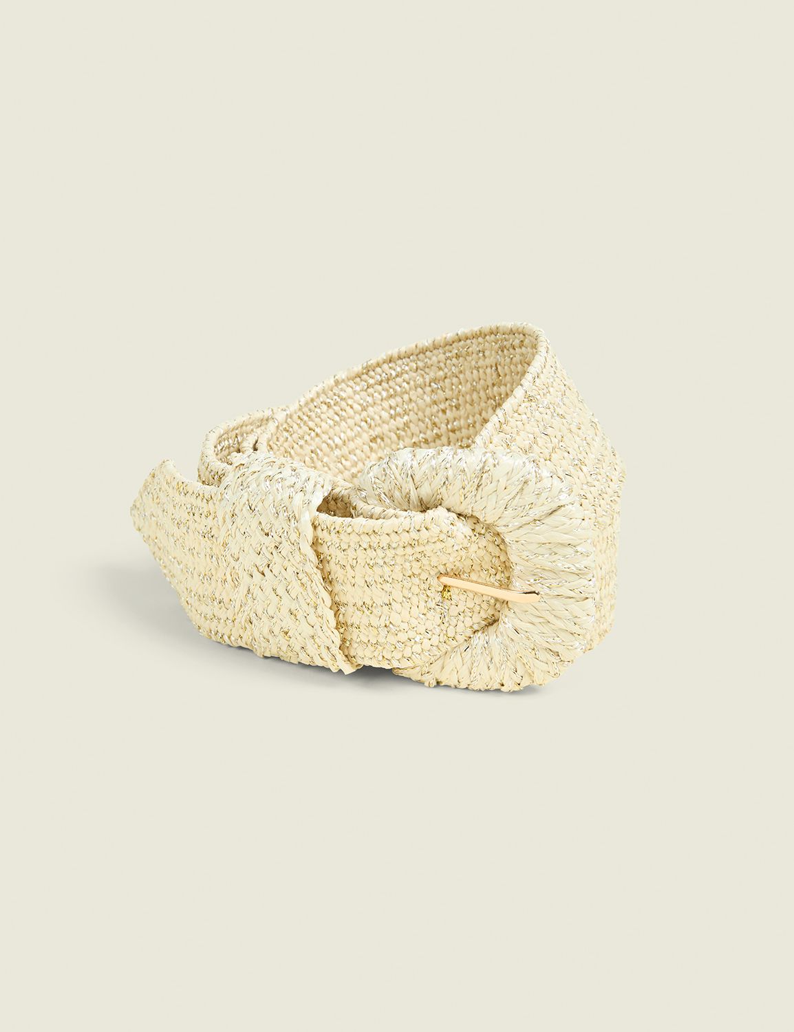 Multi-Wear Goldtone Raffia Belt