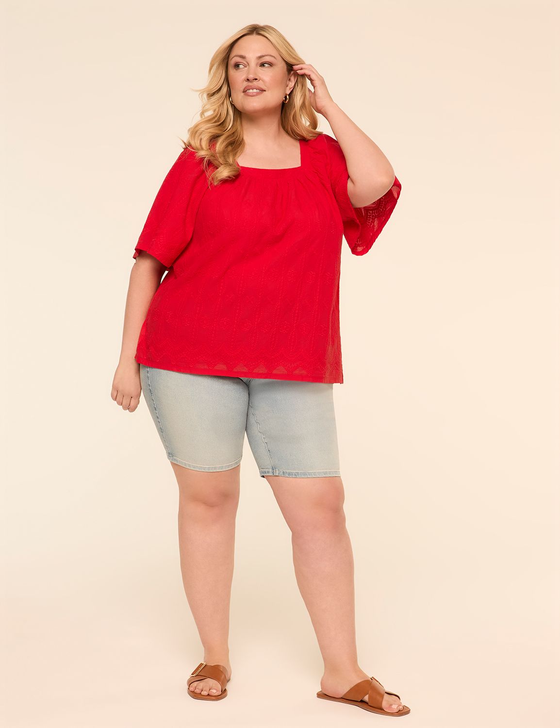 Raglan Short Sleeve Square Neck Eye Product Image 3