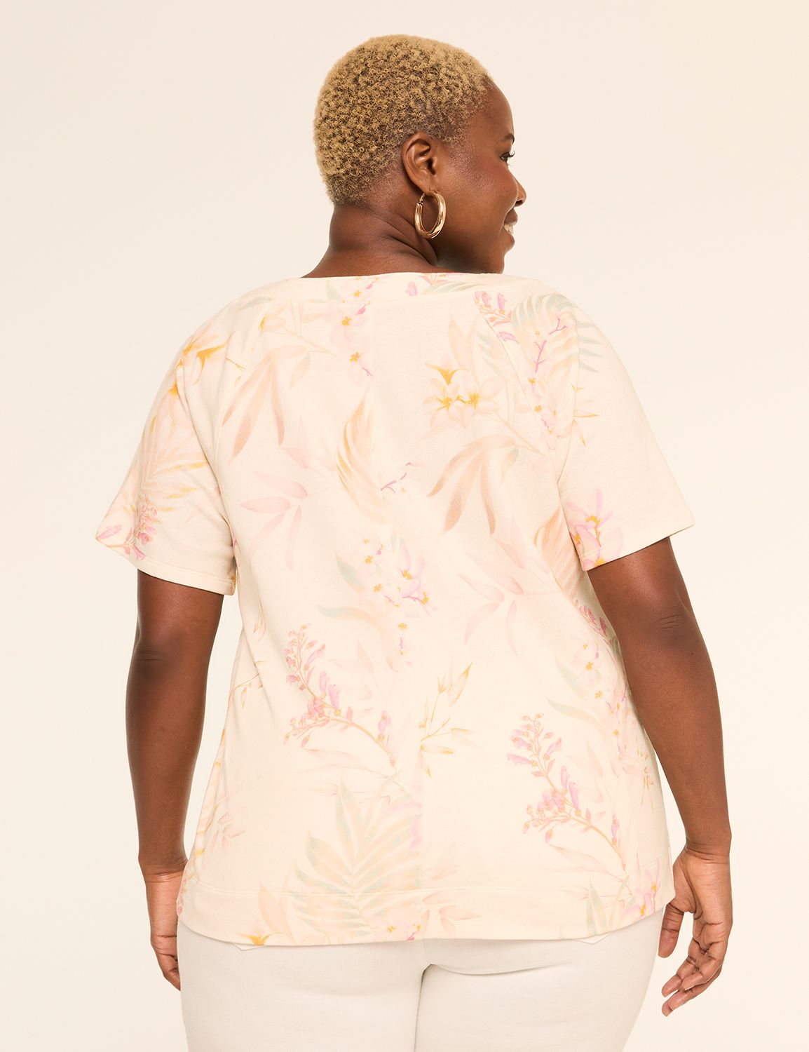 French Terry Lace-Up Top