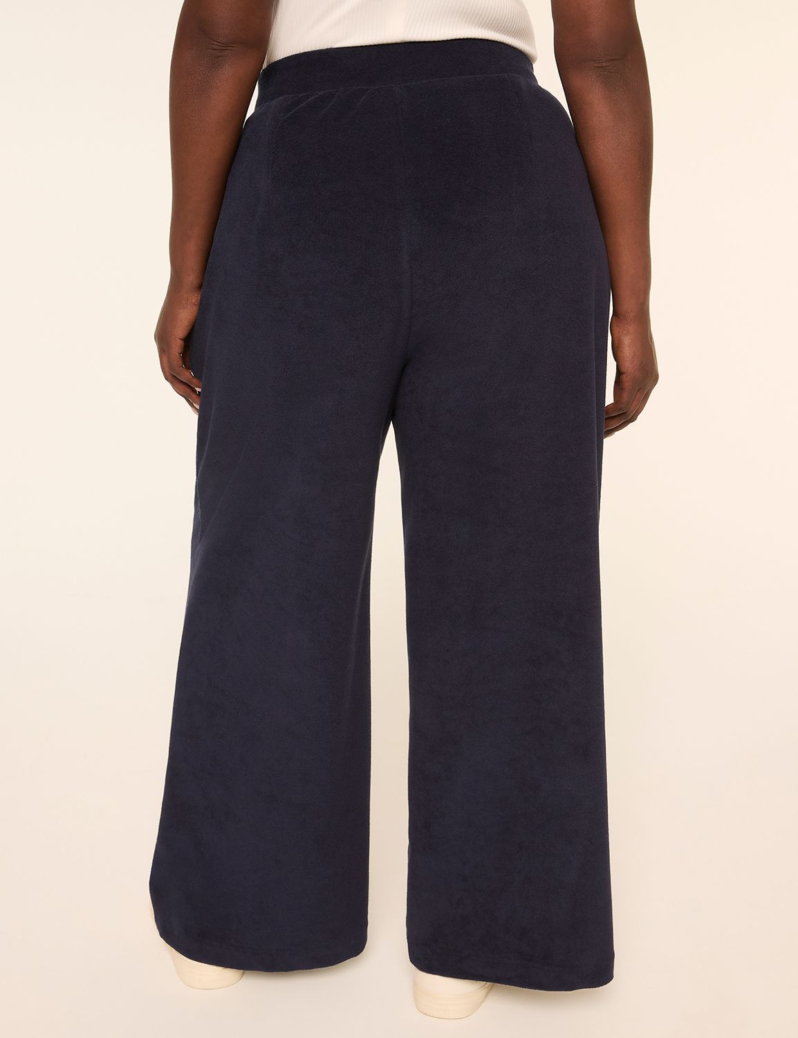 Towel Terry Pull-On Wide Leg Pant