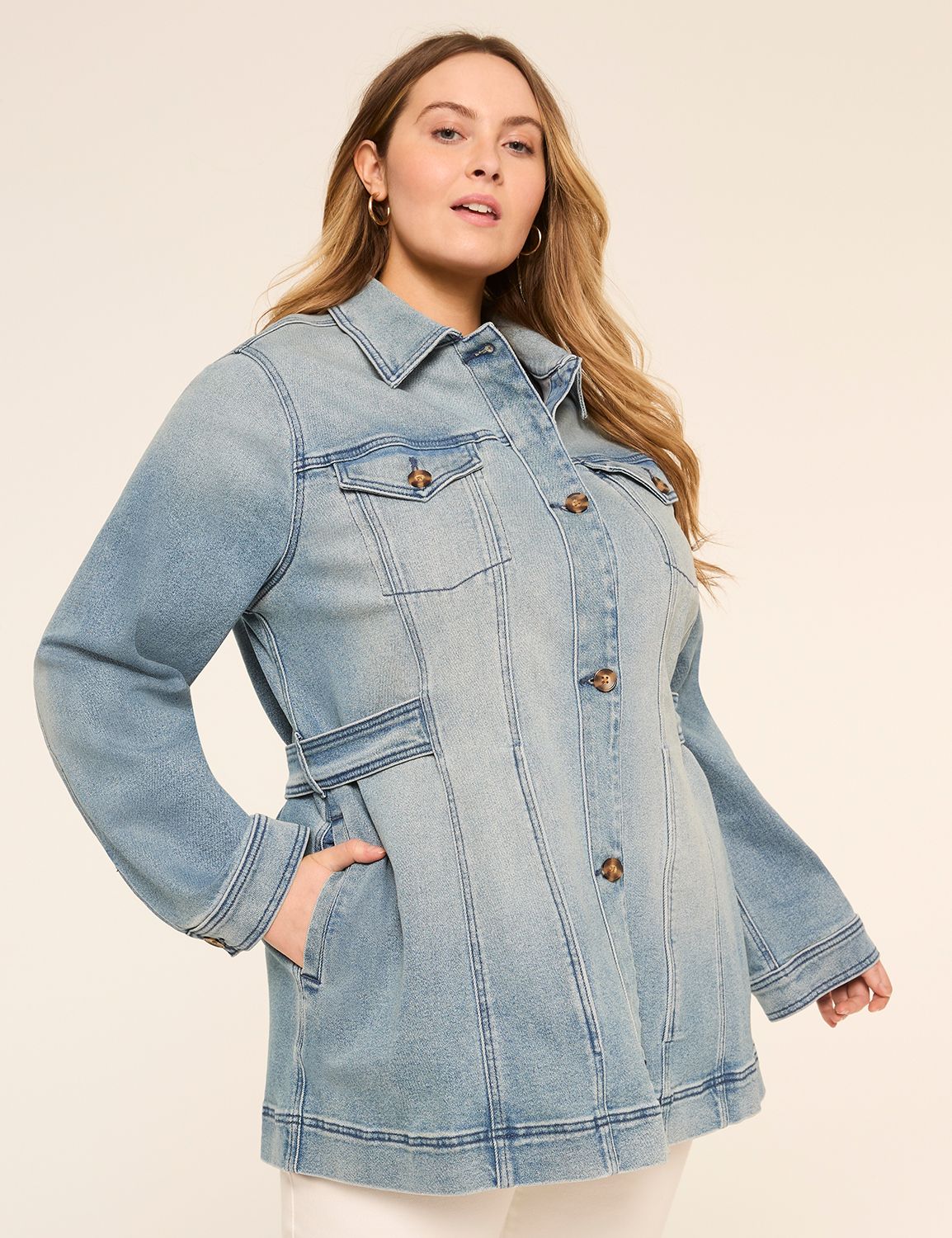 Long Denim Trucker Jacket