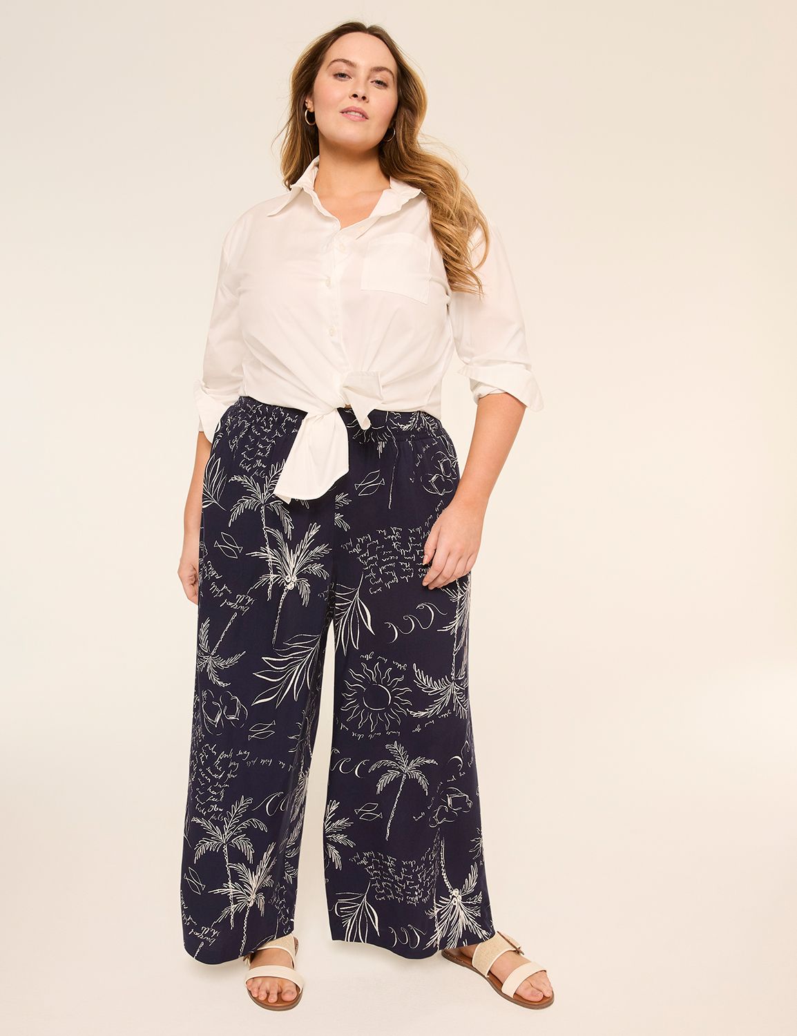 Pull-On Mid Rise Woven Flowy Printe Product Image 4