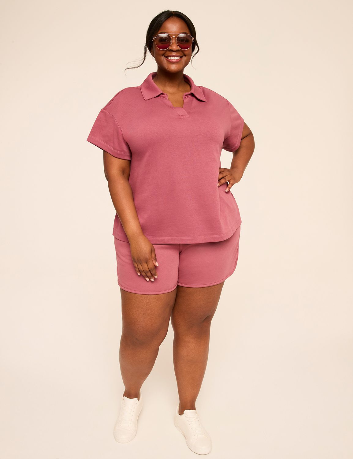 Short Sleeve Notch Neck Dropped Sho Product Image 3
