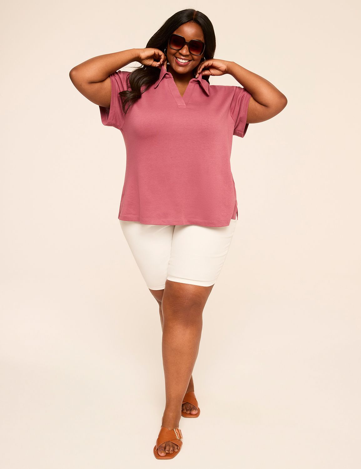 Short Sleeve Notch Neck Dropped Sho Product Image 4