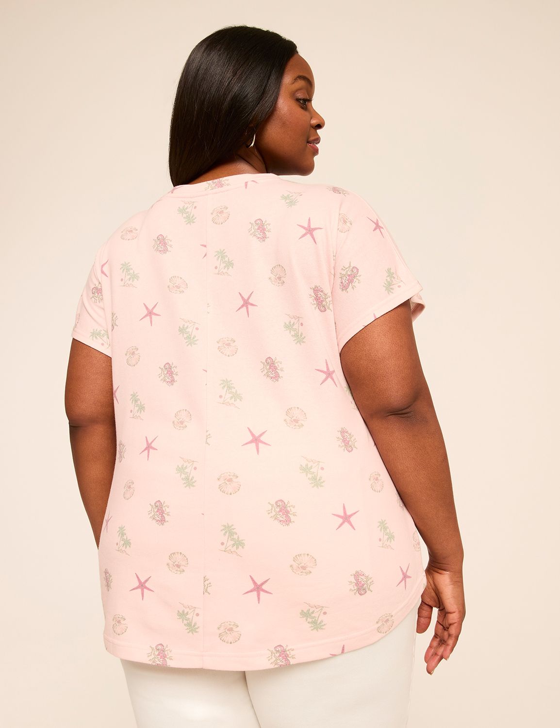 Short Sleeve Crewneck Dolman Curved Product Image 2
