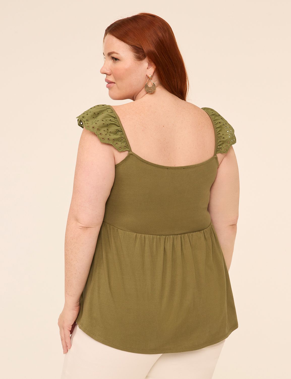 Flutter Eyelet Sleeve Smocked Bodic Product Image 2
