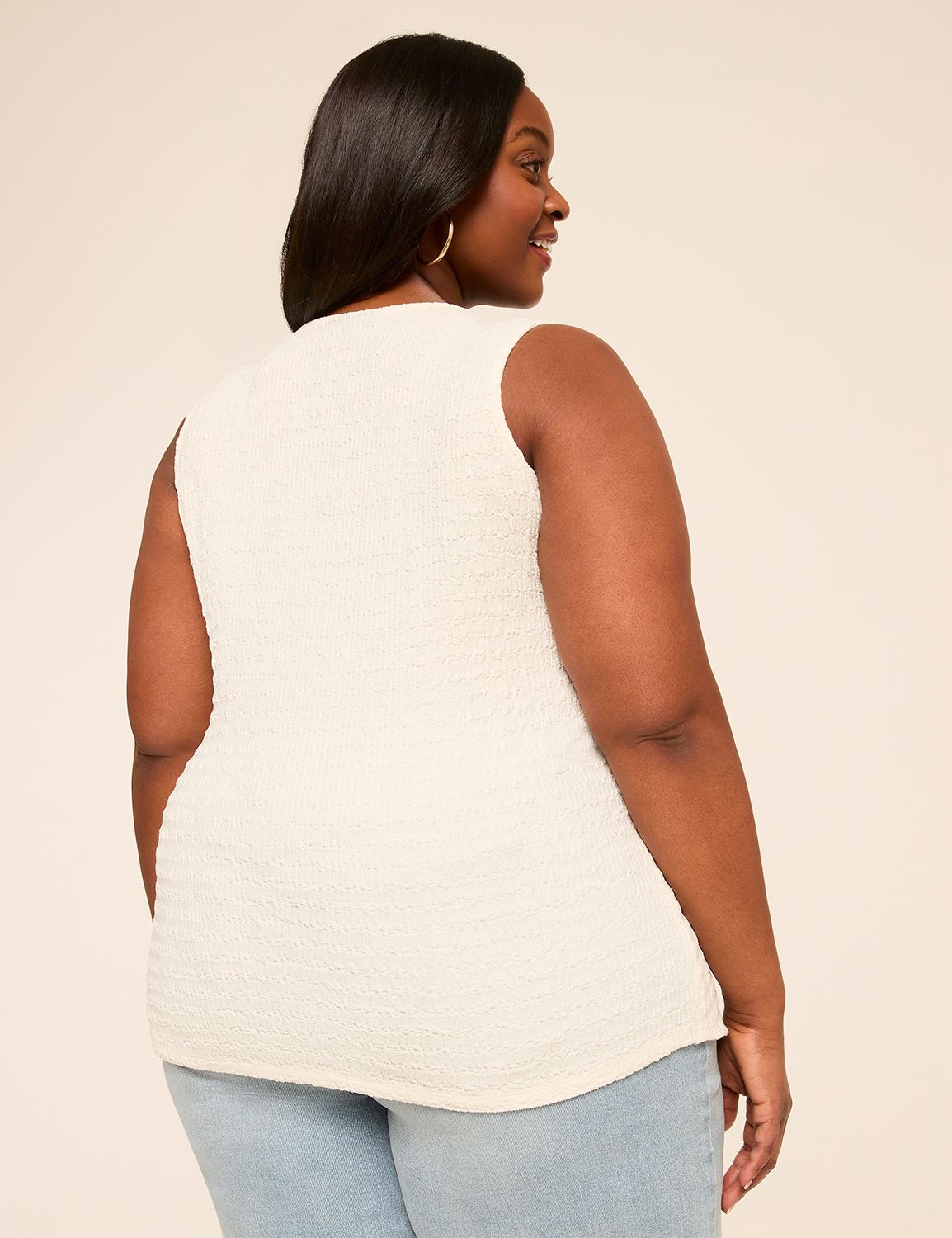 Textured Button-Front Vest