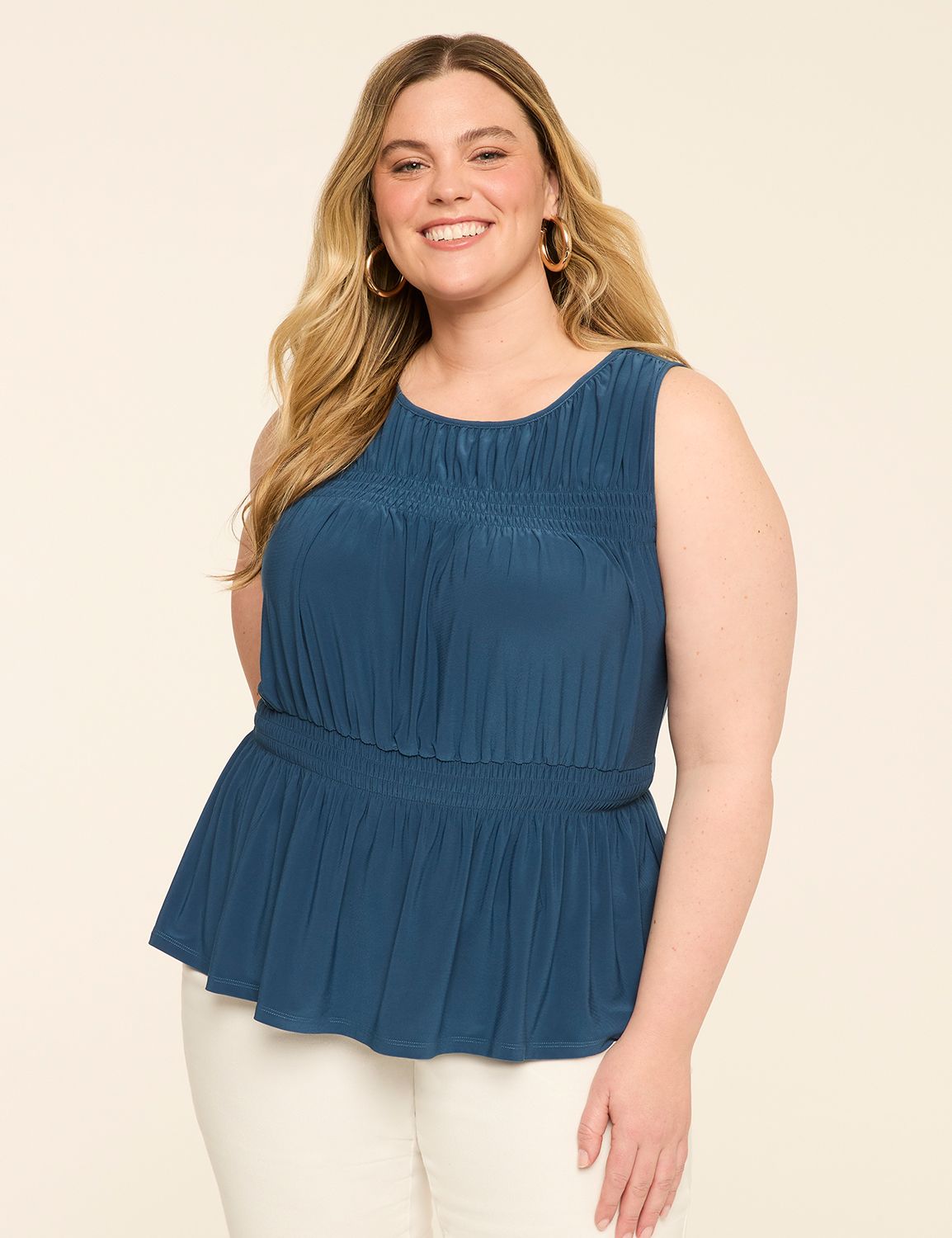 Smocked Peplum Tank