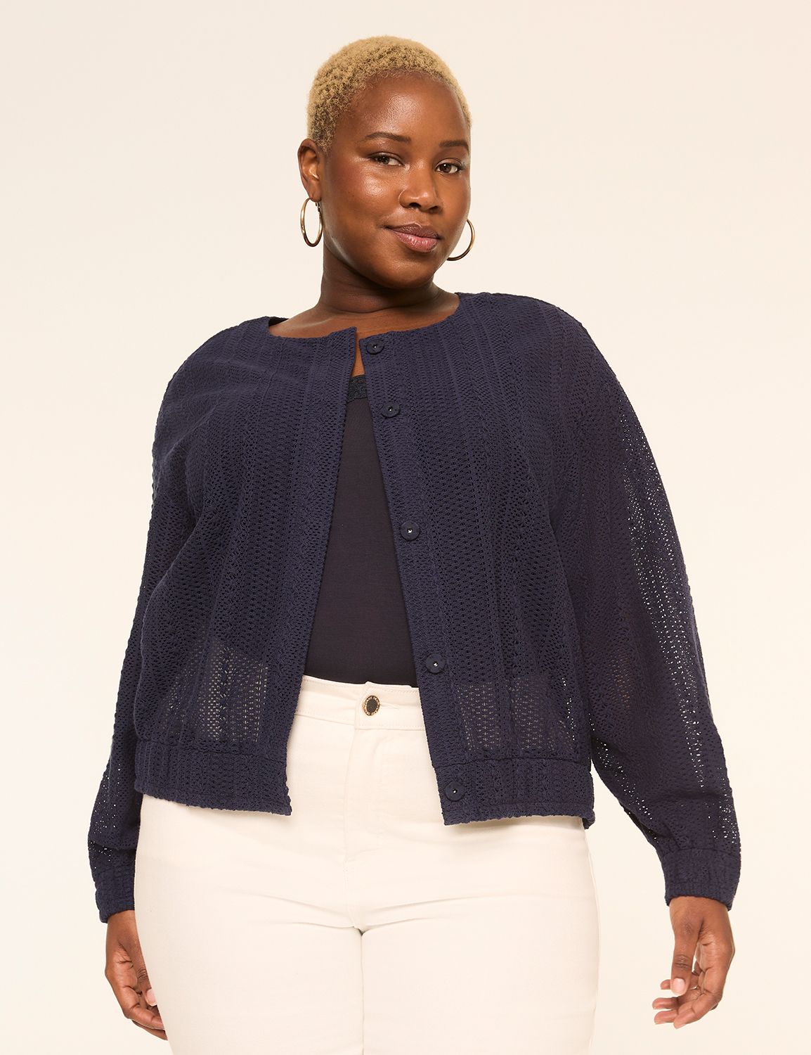 Eyelet Bomber Jacket