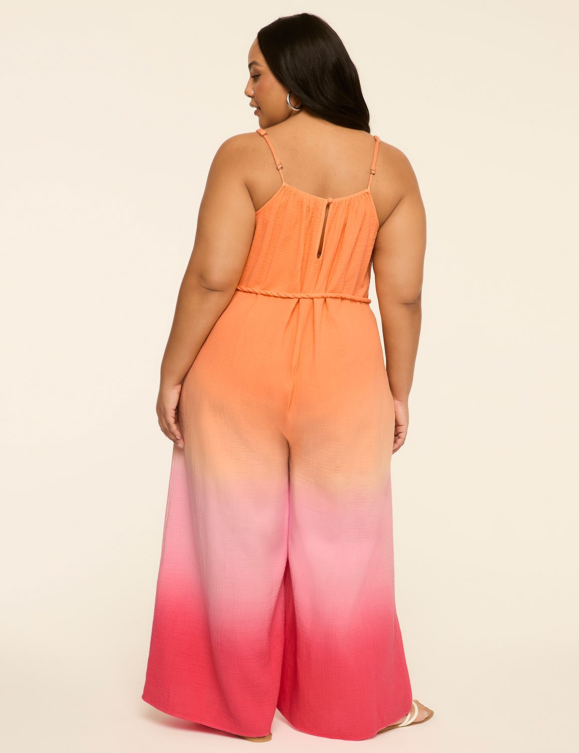 Braided-Strap Wide Leg Jumpsuit