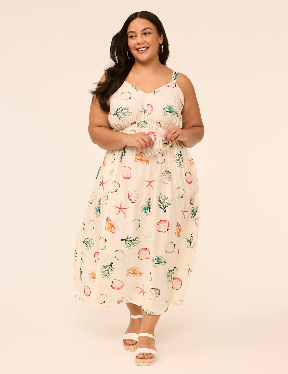 Sleeveless V-Neck Midi Dress