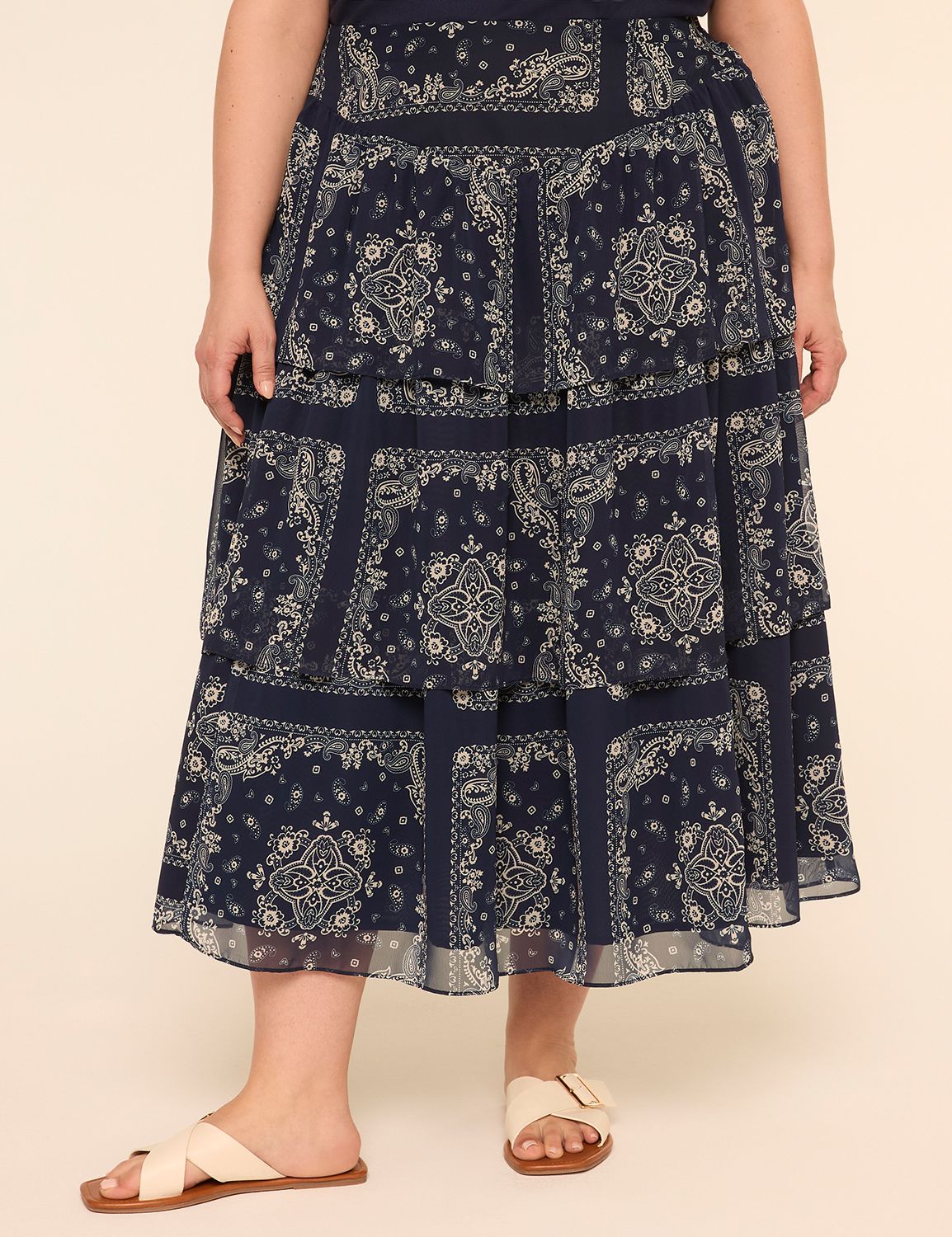 Tiered Chiffon Maxi Skirt