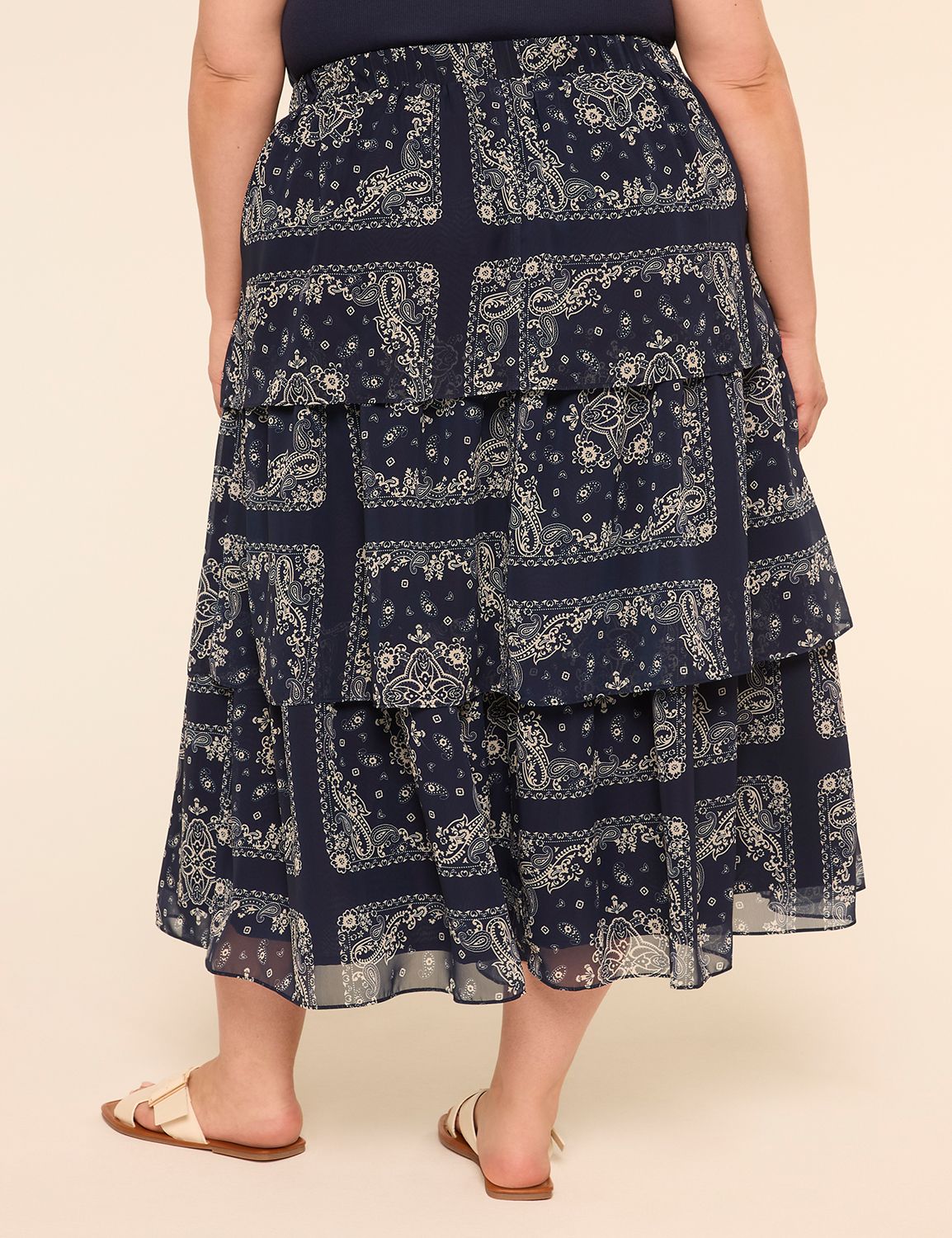 Tiered Chiffon Maxi Skirt