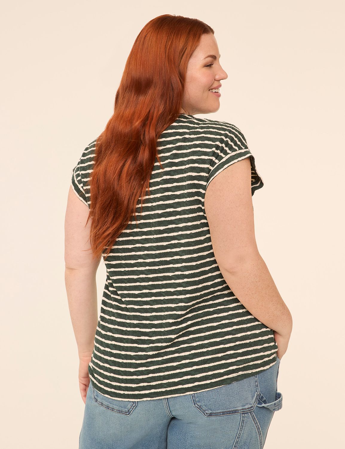 Dolman-Sleeve Textured Knit Top