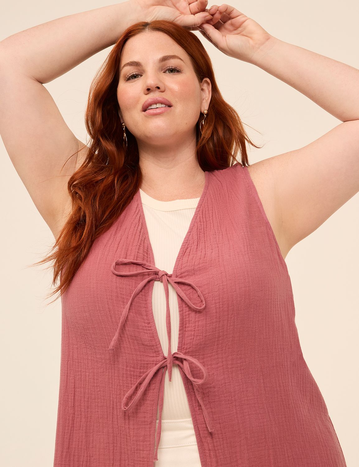 Classic Sleeveless Elongated Vest O Product Image 3