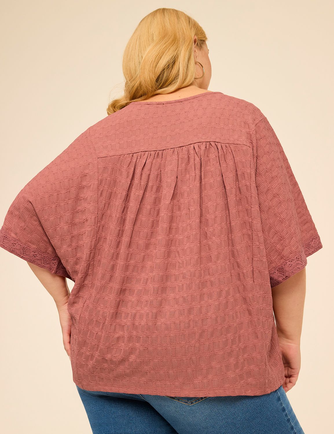 Dolman Long Sleeve Button Front Lac Product Image 2