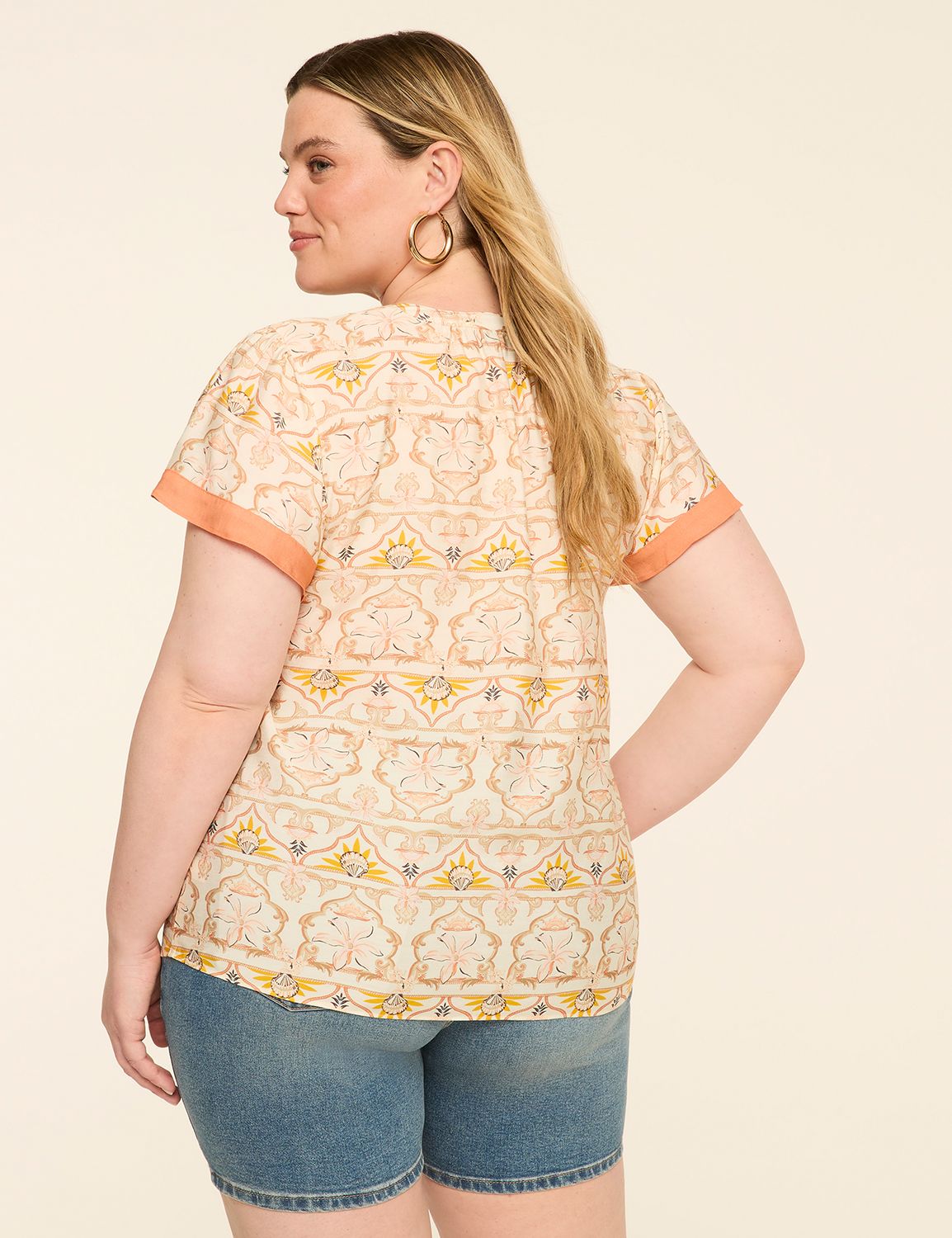 Classic Short Sleeve Ruffle Neck Po Product Image 2