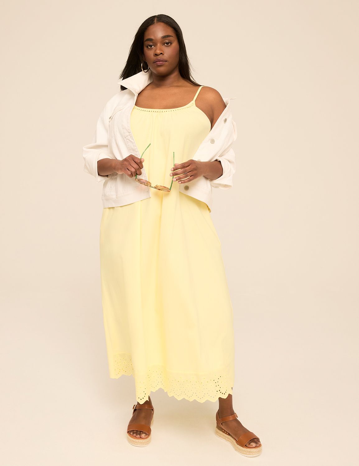 Eyelet-Hem Maxi Dress