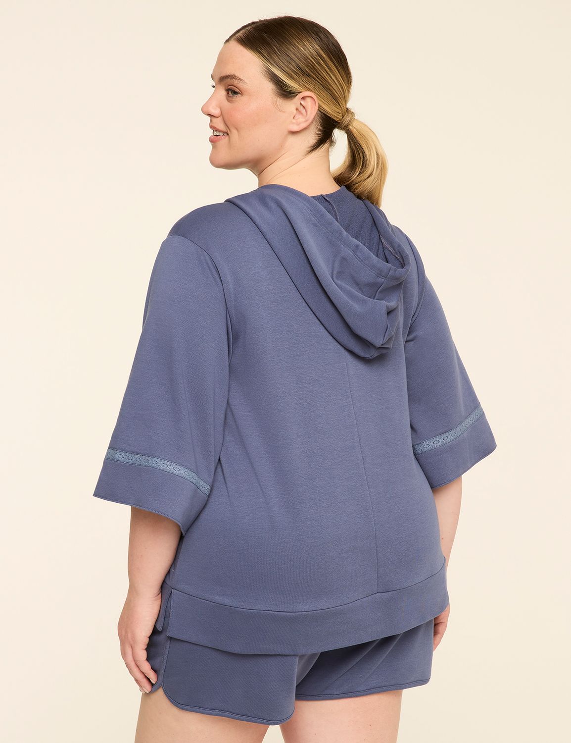 LIVI French Terry Crochet-Trim Hoodie